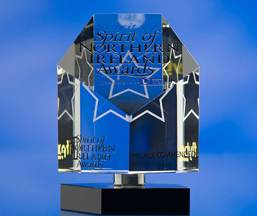 3D crystal awards Spirit of Northern Ireland