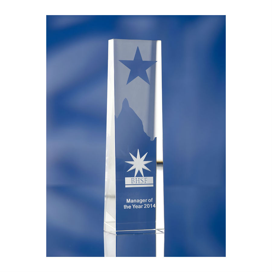 3D crystal star obelisk BHSF manager of the year